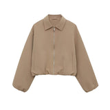Women's Autumn New Street Fashion Pilot Long-Sleeved Short Jacket