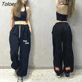 90s Jogging Sweatpants Women Hippie Harajuku Streetwear Oversize Y2K Pants Print Baggy Wide Leg Pants of Female