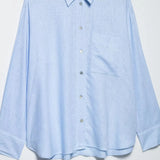 Spring New Women's Pocket Flax Simple Long Sleeve Clip Shirt