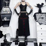 Summer 2024 New Hip Skirt Dark Wind Sexy Cross Splicing Basic Tie-Up Half-Skirt Woman-Outfit