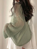 Vintage Oversized Long Sleeve Crochet Knit