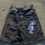 Denim Shorts Hip-Hop Pocket Baggy Denim Shorts Male Gothic Original-Outfit