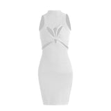 Spring 2025 New Hollow Knitted Vest Dress Slimy And Sexy Short-Packed