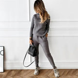 Winter 2022 Turtleneck Sweater Pants Knitted Suit 2 Pieces Set Fashion Casual Pullover Trousers Suits Women