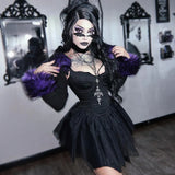 Autumn New Dark Style Slim, Irregular White Girdle, Waistband, Halter Skirt, Women's Dress-Outfit