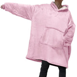 Oversized Long Hoodies Winter Fleece Warm TV Blanket with Sleeves Pocket Sweatshirts Thick Sherpa Giant Hoody