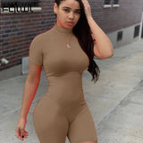 Summer Romper Women Sportwear Fitness Skinny Short Sexy Jumpsuit Female Pink White Black Bodycon Jumpsuit Women