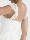 mini dress with lace trim to tie at