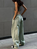 Pants Y2K Clothes Loose Drawstring Low Waist Joggers Trousers Women Casual Outfits Streetwear Baggy Wide Leg Sweatpants-Outfit