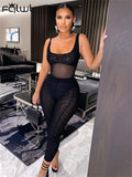 Summer Clothes Streetwear 2 Two Peice Sets Women Outfits Sleeveless Bodycon Bodysuit Top Skinny Pants Suits Matching