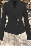 Women's Classic Casual Single Breasted Lapel Long Sleeve Elegant Chic Elegant Chic All-match Office Lady Tops
