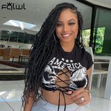 Print Streetwear Summer Bodycon Graphics T Shirts Women O Neck Short Sleeve Crop Top 2022 Hollow Out Loose T Shirt
