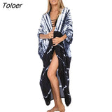 2023 Autumn Beach Kimono Swimwear Women Print Bikini Cover Ups Swimsuit Fashion Loose Plus Size Beachwear Hooded