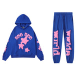 55555 Hip Hop Printed Letter Cobweb Hoodie Hoodie Couple Style Hoodie Trend-Outfit