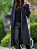 Clothes Women 2022 Solid Color Medium Long Hooded Women's Sweater Coat Pink Cardigan Knitted Cardigan Oversized