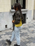 gradient leather jacket Women Vintage turn down collar belt zipper short Coat Autumn Female casual chic