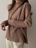 Tops 2022 Women Autumn Winter Loose Solid Color Round Neck Women's Sweater Pullover Bottoming Top Oversized