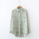 flower print ladies shirts casual loose Women's Blouses 2021 Spring Autumn Long Sleeve Shirts Tops Blusas