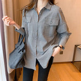 size oversized shirts Fashion ladies shirts casual loose Women's Blouses Spring Autumn Long Sleeve Shirts Tops Blusas
