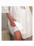 Lace Dress In Spring 2025 V-Neck Lace Sleeve