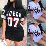 New Women's Dress H-Hop 07 Letter Print Spring And Summer Short-Sleeved T-Shirt Dress
