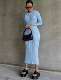 Long Sleeve Round Neck Knitted Long
