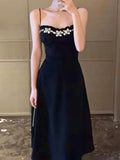 Backless Strap Dress Women Sexy Party Elegant Retro Midi Dresses Slim Designer Chic Holiday Casual Hepburn Dress 2022