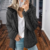 style women's hooded woolen fleece autumn and winter jacket sweatshirt women graphic