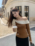Xixi 2025 Autumn White Standard Korean Version Of Elegant Temperament Collar Tie With Thin Knitted Shirt Top Lady