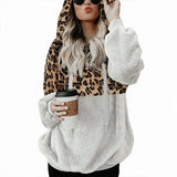 Women Fleece Hoodies 2021 Long Sleeve Hooded Pullover Sweatshirt Autumn Winter Warm Zipper Pocket Fur Coat Plus Size