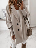 Fall Winter Wool Blends Coat for Women Korean Fashion Thick Warm Woolen Coat Elegant Lapel Blouse Female Overcoat