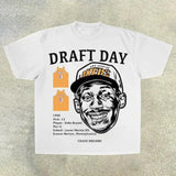 Men's T-Shirt 2024 Basketball Shirt Sports Style Short-Sleeved Cotton Print Loose T-Shirt Street Hip-Hop Blouse Short Sleeves-Outfit