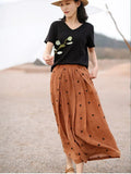 New Women's Skirt Fashion A-line Skirt Elegant and Versatile Embroidery Polka Dot Double-layer Temperament Women's