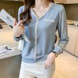 style patchwork shirts Women's Tshirt Tops T Shirt Basic bottoming shirts Ladies Long Sleeve Tee