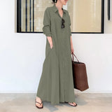 Elegant Printed Shirt Dress Women's Autumn Sundress ZANZEA Casual Long Sleeve Maxi Vestido Female Lapel Button
