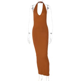 Summer Ribbed Knitted V Neck Black Long Dress Women Sleeveless Slim Party Club Elegant Female Bodycon Midi Dress Streetwear
