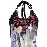 Dark Wind Summer New Gothic Print Hit Nail Tight Beauty Back Suspenders-Outfit