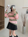 Gradual Round-Neck Pullover Girl Autumn And Winter New French Retro Lazy Loose Soft Waxy Sweater-Outfit