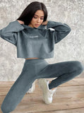 Print Long Sleeve Hoodies Top and Legging