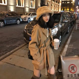 New Double-sided Woollen Cloth With Thin Waist, Medium Length Windbreaker With Fashionable Temperament, Women's Winter