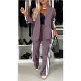 Spring And Autumn New Women's Long Sleeves Clip Casual Suit Set