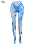 Sisterlinda Aesthetic Print Casual Women Two Piece Set Half Sleeve Crop Top+High Waist Leggings Skinny Stretchy Clubwear