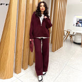 2025 New Women's Languiled Collar Knitted Trousers