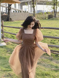 Summer Short Sleeve Elegant Midi Dress Women Casual Boho Beach Sundress Office Lady Dot Vintage Dress Korea Fashion