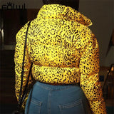 Winter Coats and Puffer Jackets For Women 2021 Streetwear Zipper Jacket Bubble Coats Fashion White Print Jackets