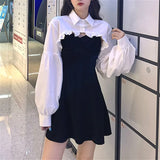 Party Dress Women Long Sleeve Sweet Empire High Street Mini Dress Gothic Y2k Dress Korean Summer 2021 Female