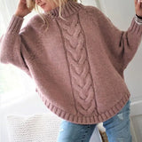 New Sweater Women Turtleneck Women Knitted Turtleneck Winter Cashmere Sweater For Women Warm Sweaters Female Bat