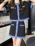 Summer Women's White Suit with Skirt Fashion Age-reducing French Elegant Casual Short Sleeved Shirt Short Skirt 2 Piece