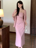 Special Price Does Not Return] Xixi Clear Thin Temperament Hanging Dress Senior Feeling Long Dress Woman