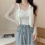 Knitted Cardigan Women Wear Air-Conditioned Sweaters In Summer 2023 New Style Design Minority Short Style Clothes-Outfit